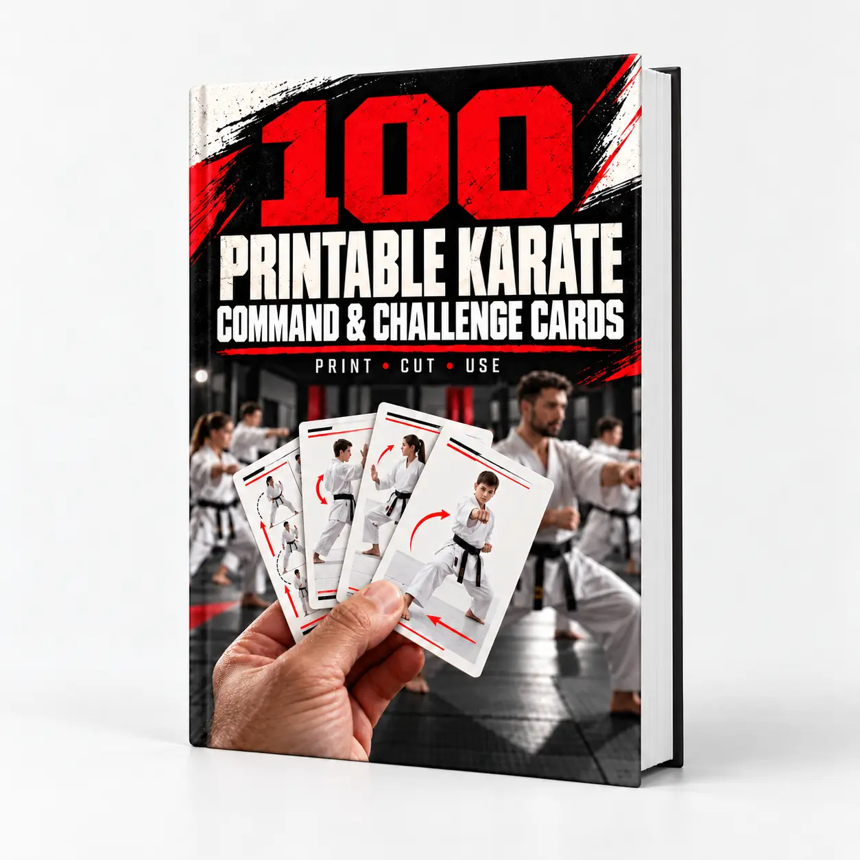 Cover of 100 Printable Karate Command & Challenge Cards